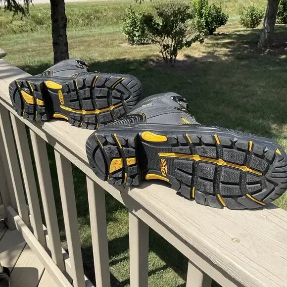 KEEN Utility Work Boots Men 12 Steel Toe Waterproof Gray Yellow EH ASTM USA made